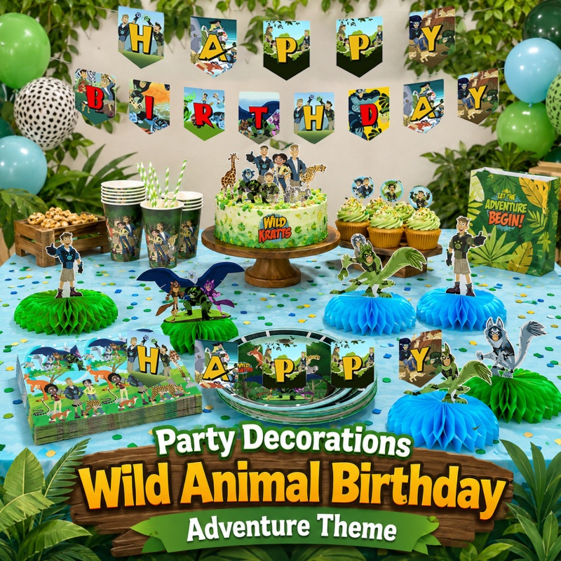 Outdoor Adventure Birthday Party - 와일드 크라츠 생일 피크닉 휴대용 파티