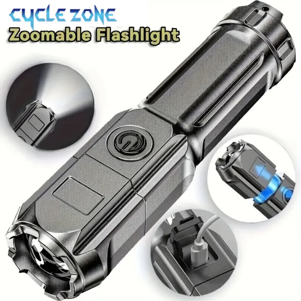 Outdoor Adventure Zone - 휴대용 LED 손전등 USB 충전식 손전등