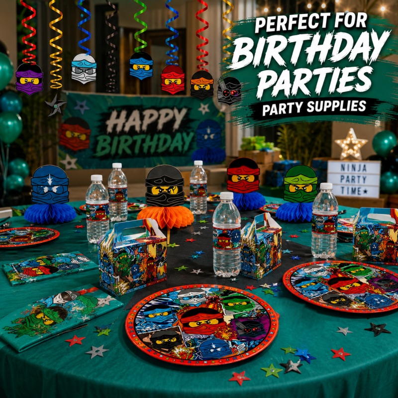 Outdoor Adventure Birthday Party - 닌자 콤비네이션 생일 파티 장식 세트