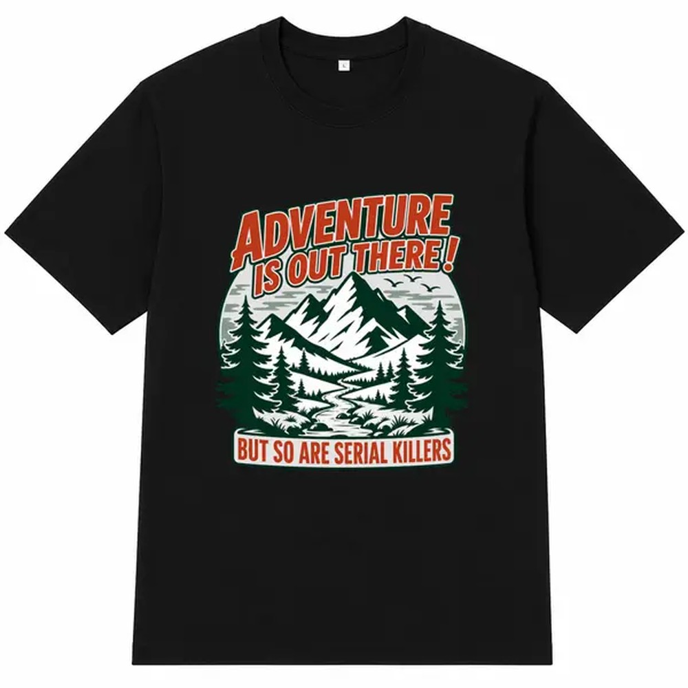 아웃도어 어드벤처 레터 프린트 블랙 셔츠, 남녀공용 오 - Outdoor Adventure Outfit 리뷰 및 가격