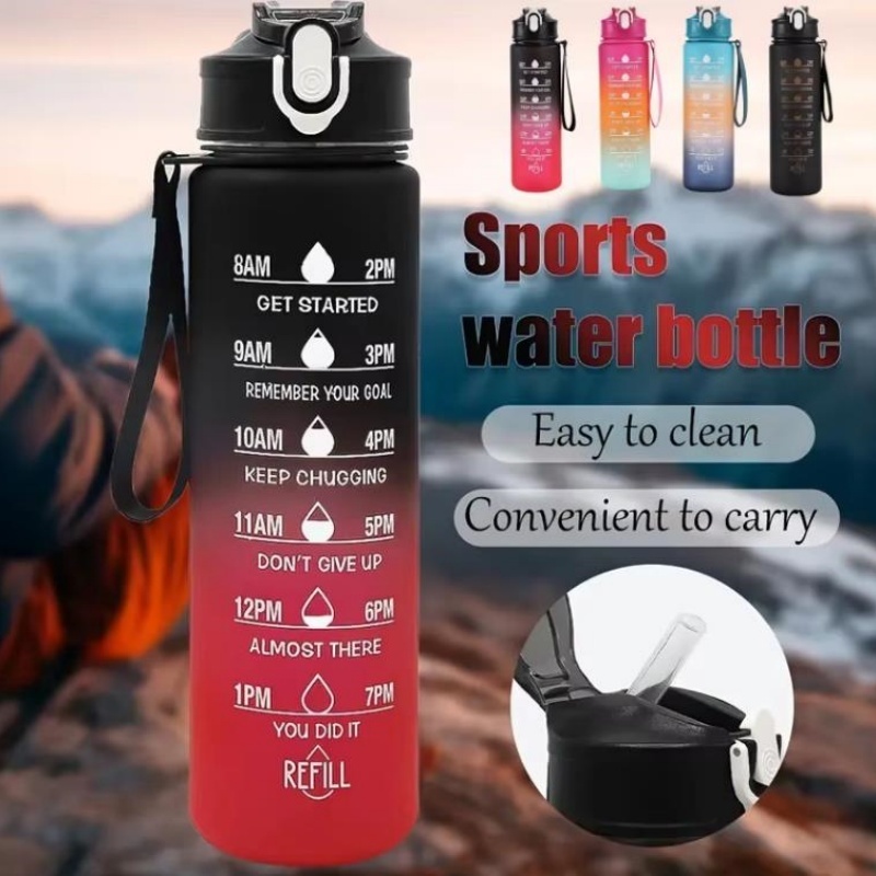 750ml 스포츠 물병, 시간 추적 기능이 있는 빨대, - Outdoor Adventure Sports 리뷰 및 가격