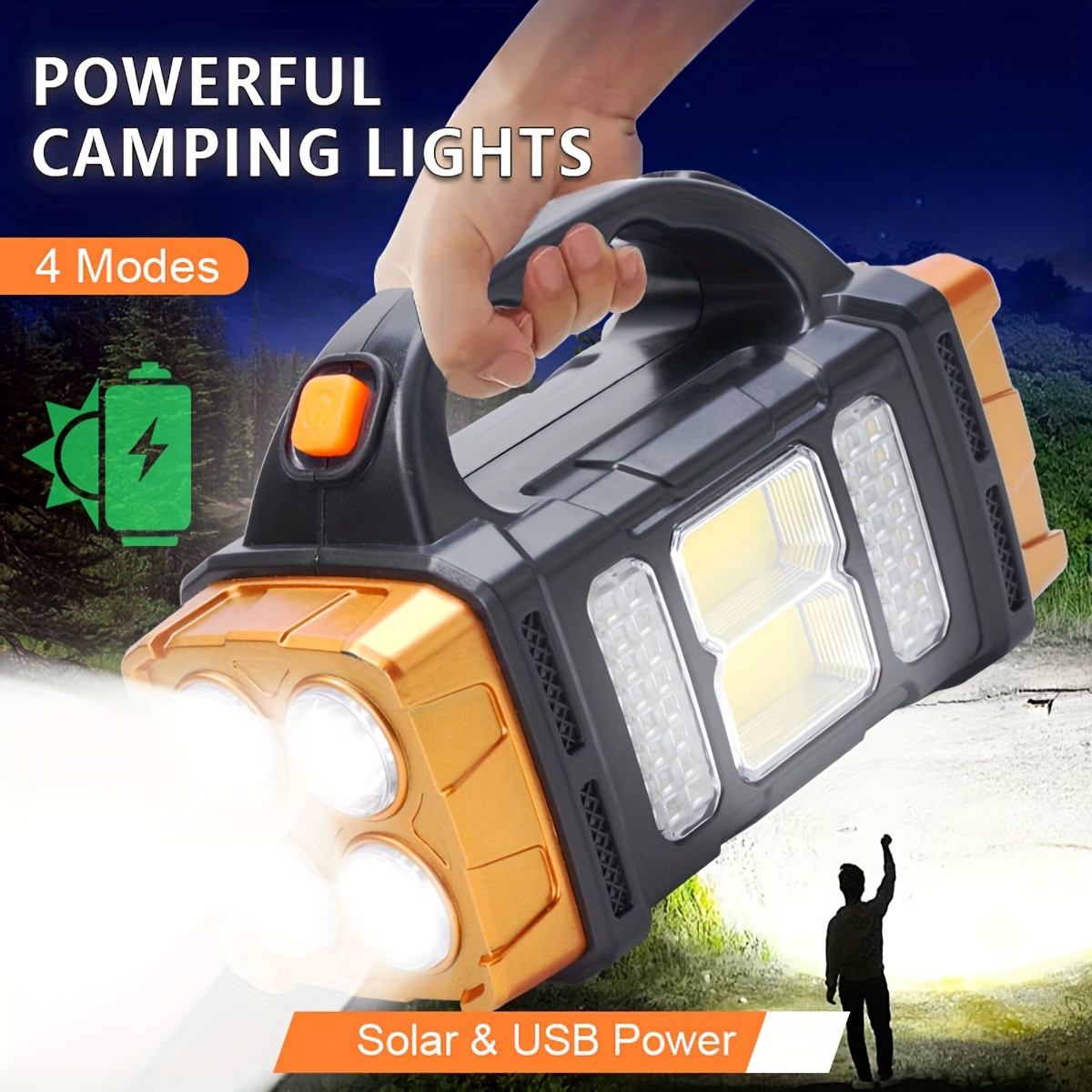 새로운 업그레이드 충전식 고출력 태양광 LED 손전등, - Outdoor Adventure Trips 리뷰 및 가격