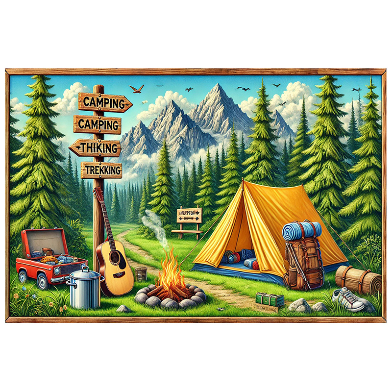 1 캠핑 및 야외 모험 배경, 직물, 전기가 필요하지  - Outdoor Adventure Birthday Party 리뷰 및 가격