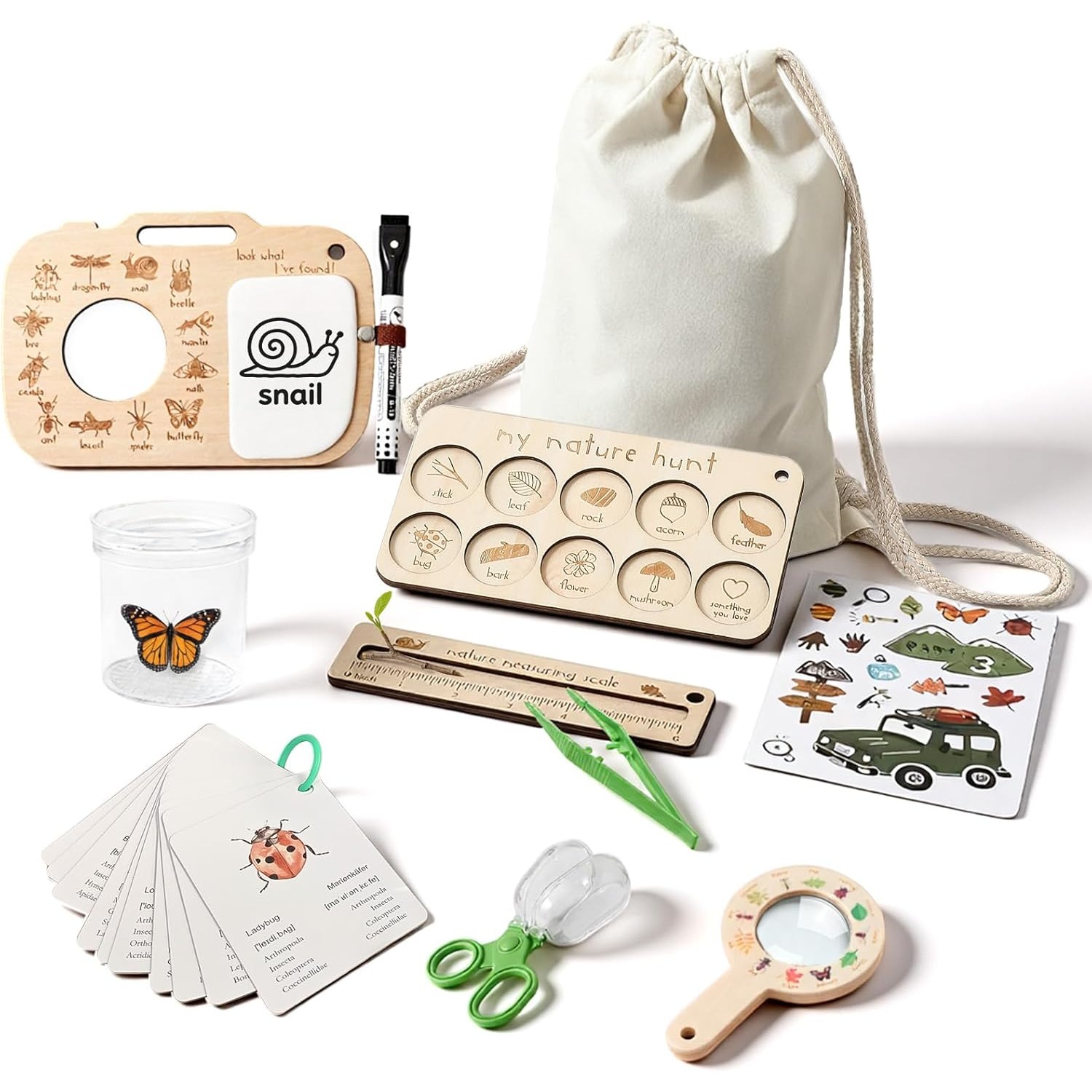 어린이용 곤충 채집 키트 (곤충 상자, 학습 카드, 관 - Outdoor Adventure Kit For Kids 리뷰 및 가격
