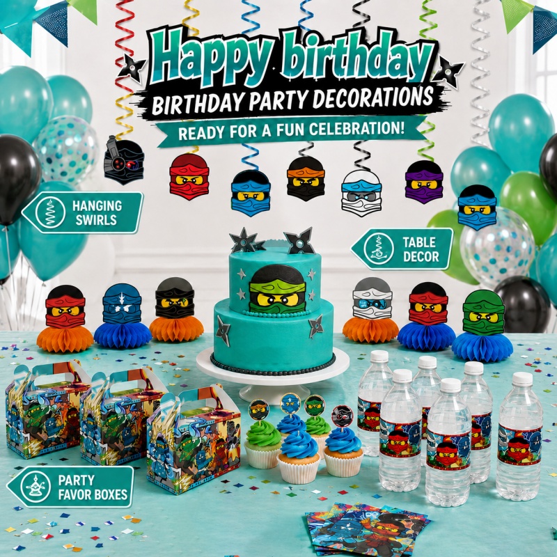 닌자 콤비네이션 생일 파티 장식 세트 실내 및 실외 신 - Outdoor Adventure Birthday Party 리뷰 및 가격